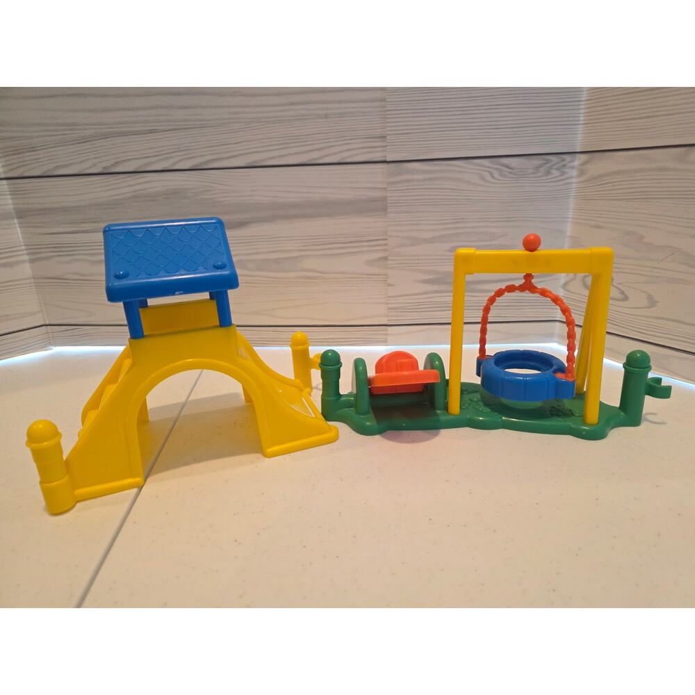Fisher Price Little People Preschool Playground See Saw Teeter Tire Swing Slide